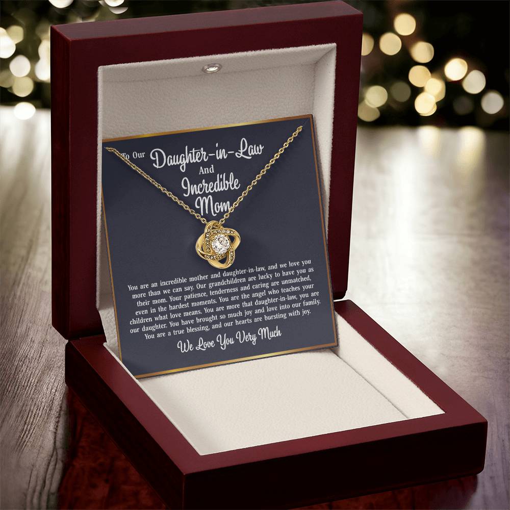 To Our Daughter-in-Law - Love Knot Necklace Jewelry Gift - Incredible Mother and Daughter in Law
