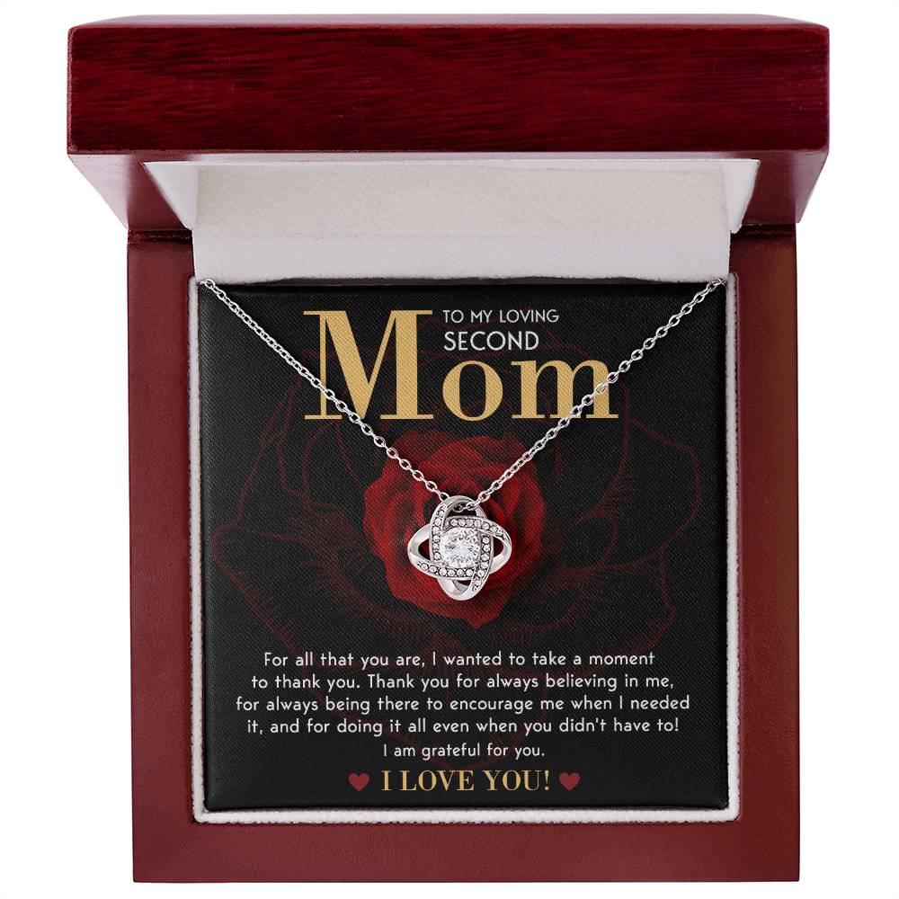 Second Mom Elegant Love Knot Necklace- I'm Grateful For You