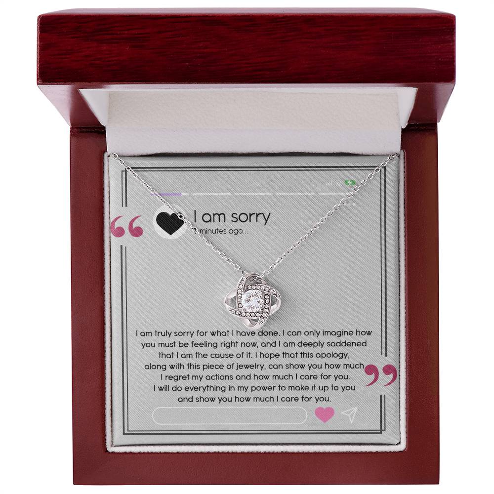 I'm Sorry Gift For Her - Love Knot Necklace - Care For You