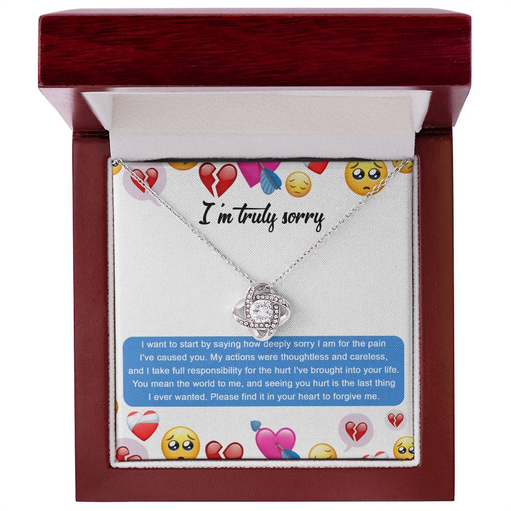 Apology Jewelry Gift - Love Knot Necklace - How Deeply Sorry