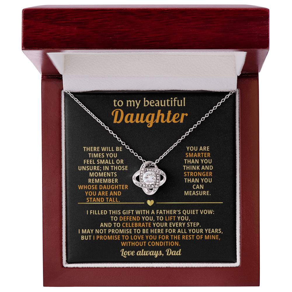 To My Daughter - You Are Smarter Than You Think - Eternal Love Knot Necklace - Luxury Gift Box with LED - Price Includes Free Shipping