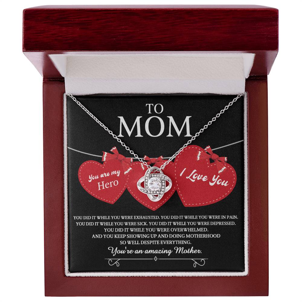 Mom Jewelry Gift - Love Knot Necklace - You Did It