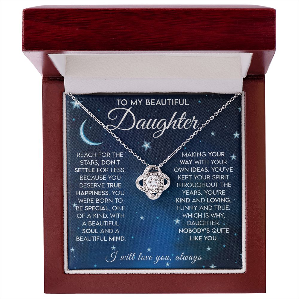 Daughter - Reach for the Stars Love Knot  Necklace