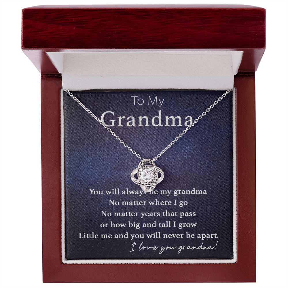 To My Grandma-Never Be Apart Love Knot  Necklace