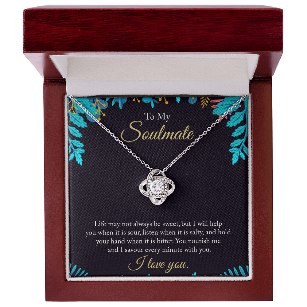 To My Soulmate- Hold Your Hand - Eternal Love Knot Necklace - Price Includes Shipping