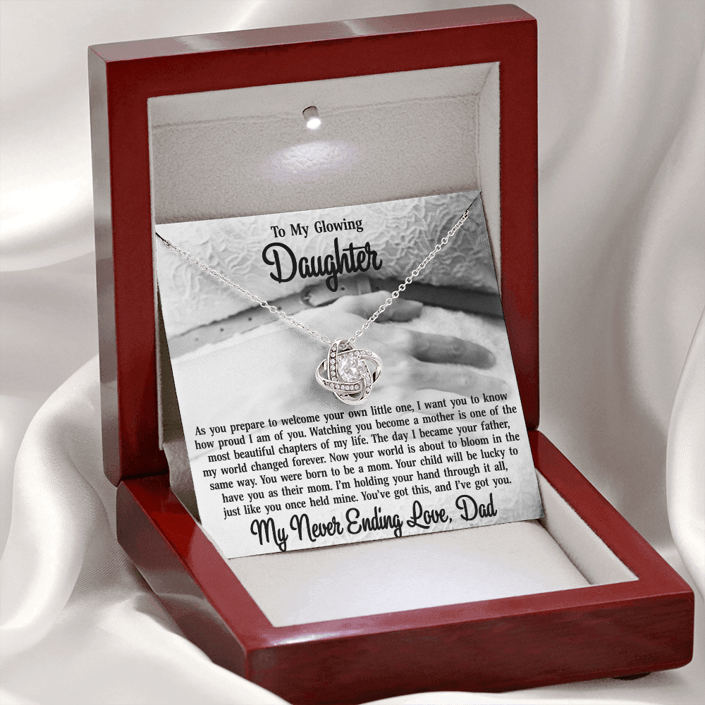 To My Daughter From Dad - Love Knot Necklace-You Were Born To Be A Mom