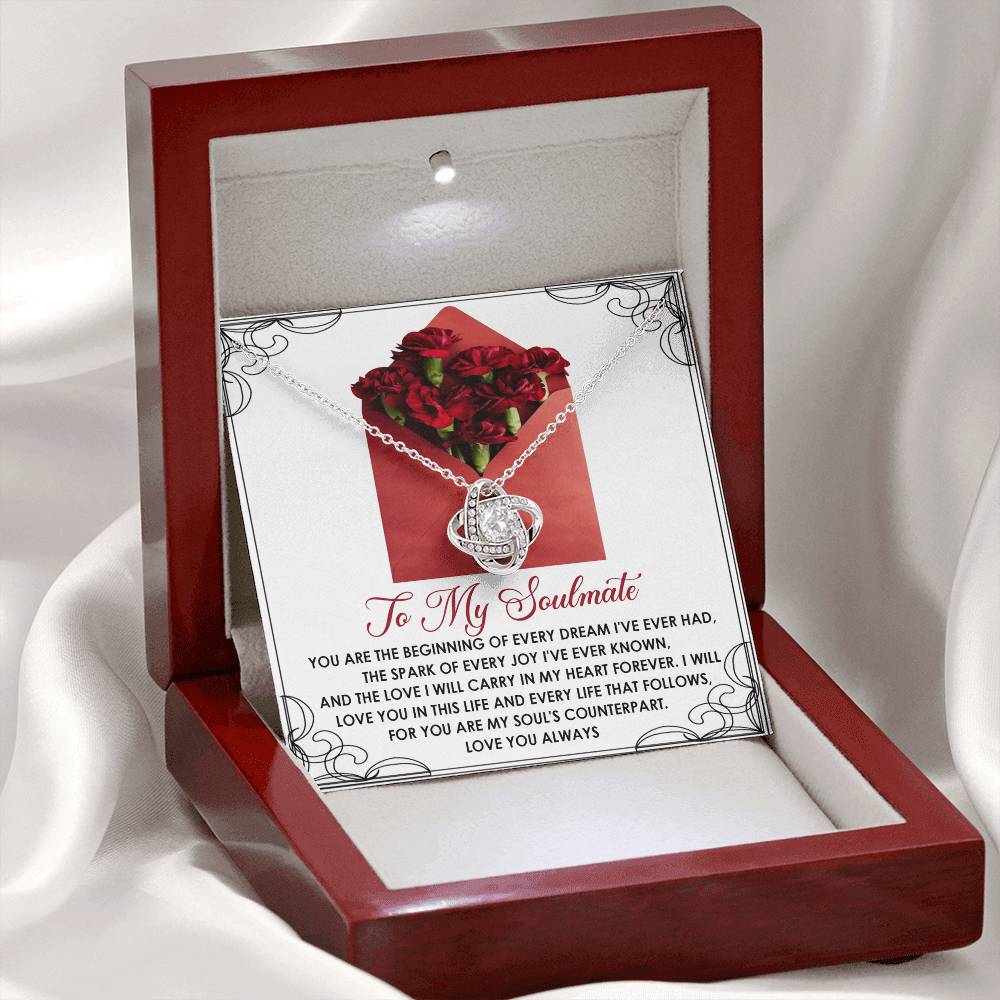 To My Soulmate Jewelry Gift - Love Knot Forever Necklace - My Heart Forever