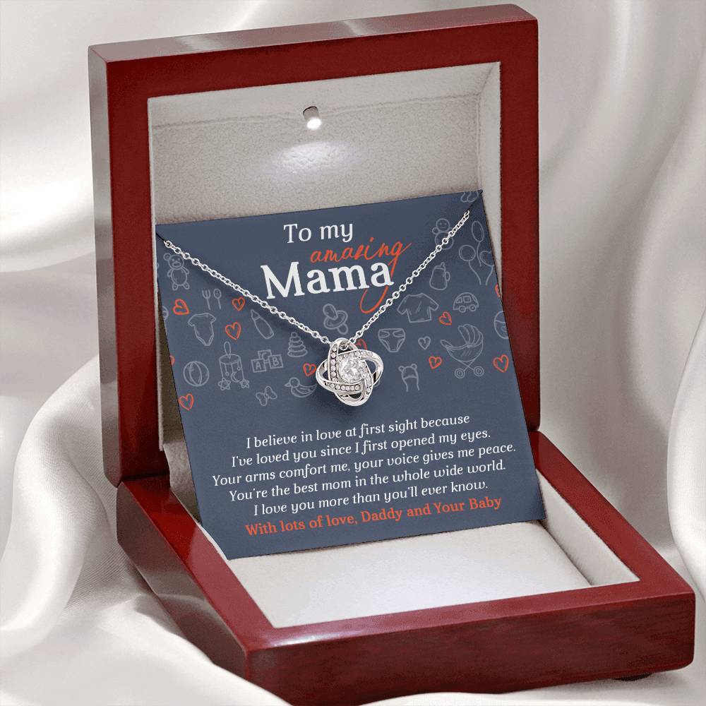 Gift For Expecting Mom - Love Knot Necklace - At First Sight