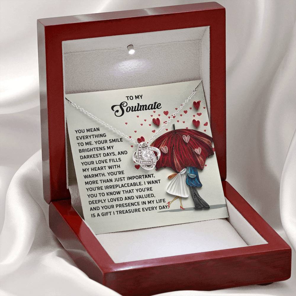 To My Soulmate Jewelry Gift - Deeply Loved - Love Knot Necklace