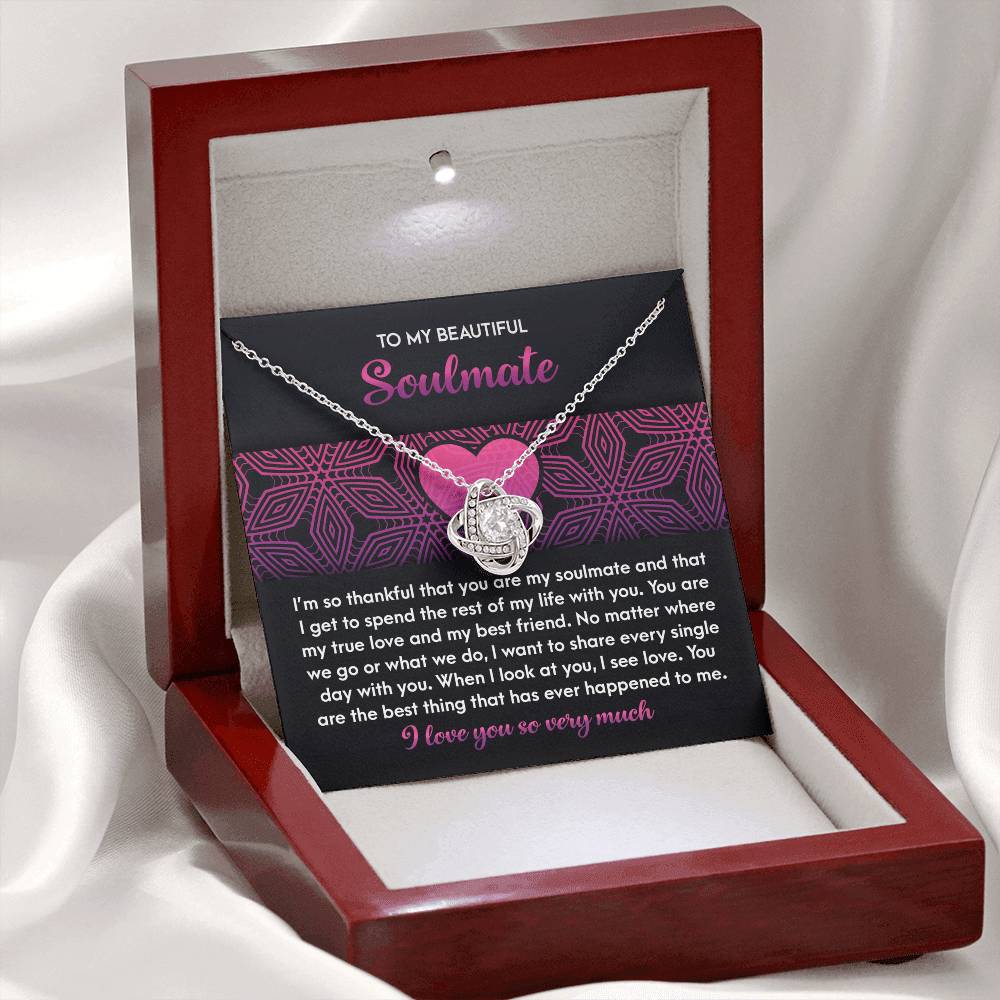 To My Soulmate Jewelry Gift - Love Knot Forever Necklace - I See Love