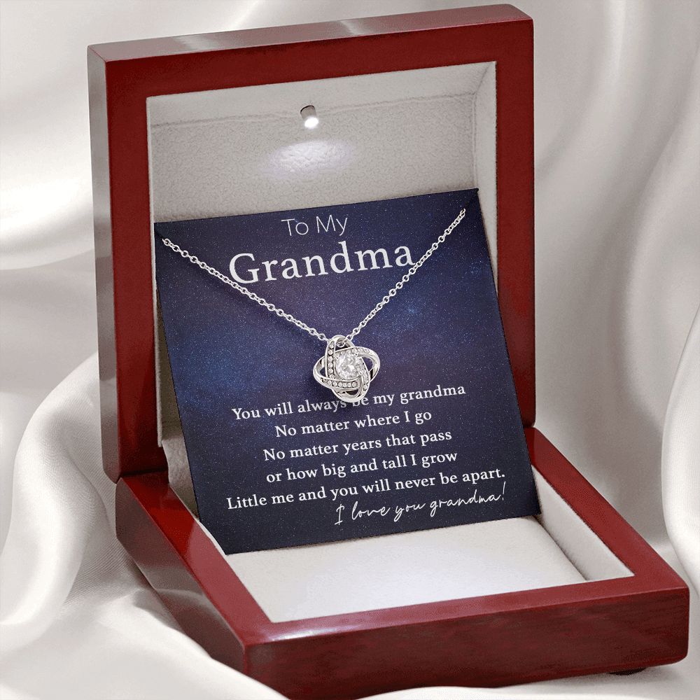 To My Grandma-Never Be Apart Love Knot  Necklace