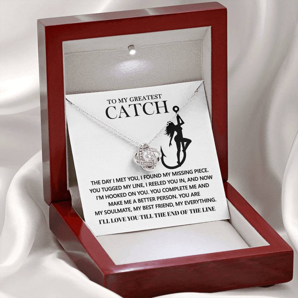 To My Soulmate Jewelry Gift - Hooked On You - Love Knot Necklace