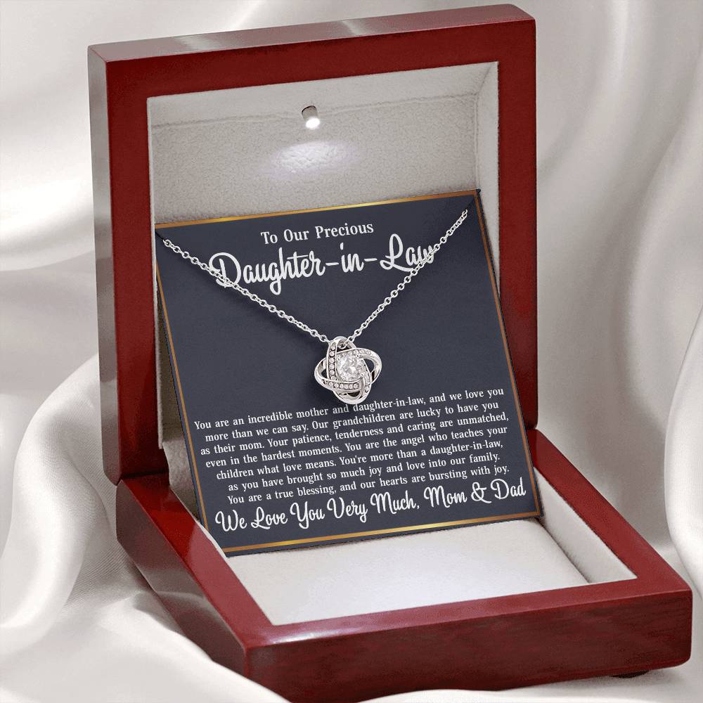 To Our Daughter-in-Law - Love Knot Necklace Jewelry Gift - Incredible Mother and Daughter in Law