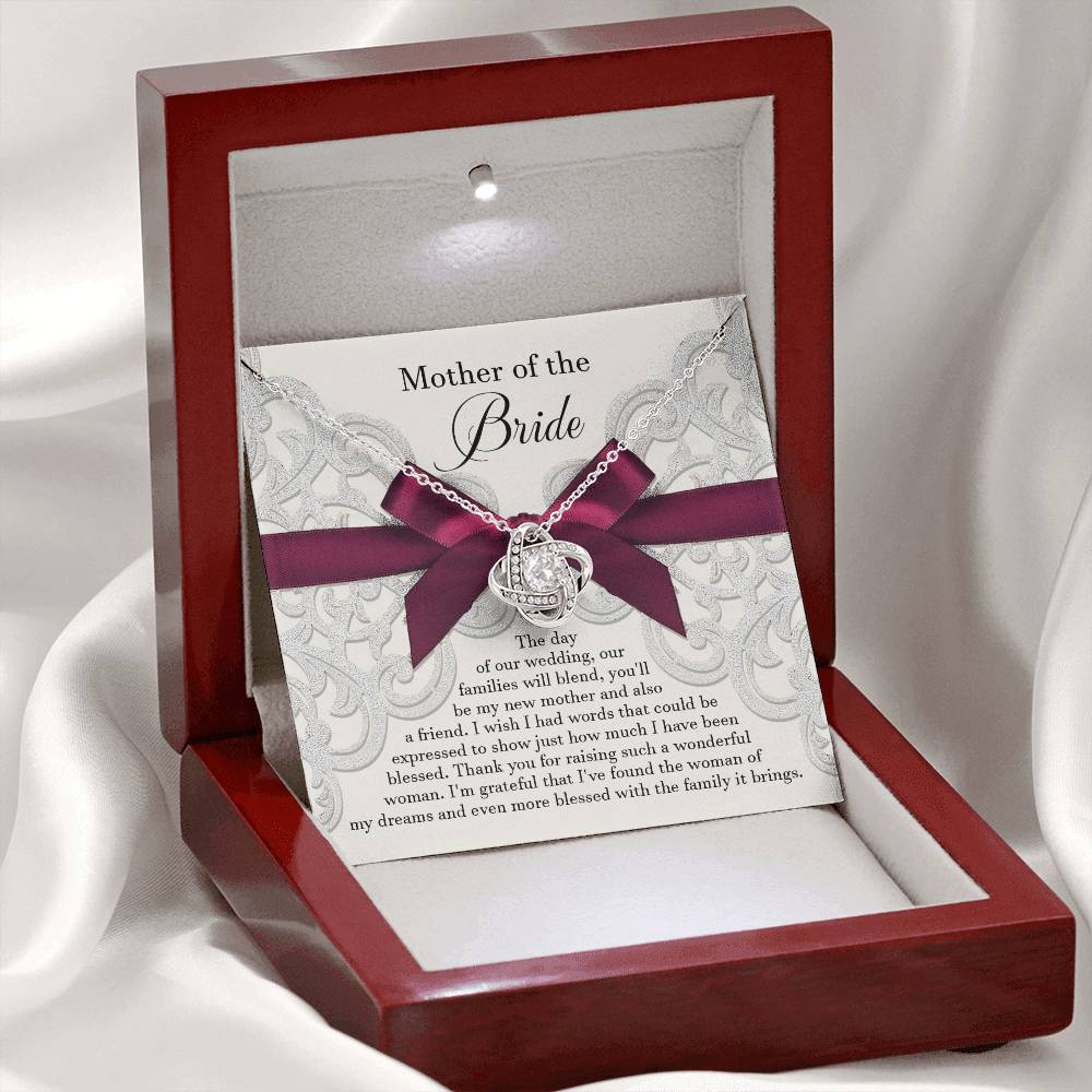 Mother of the Bride - Love Knot Necklace Gift - My New Mother