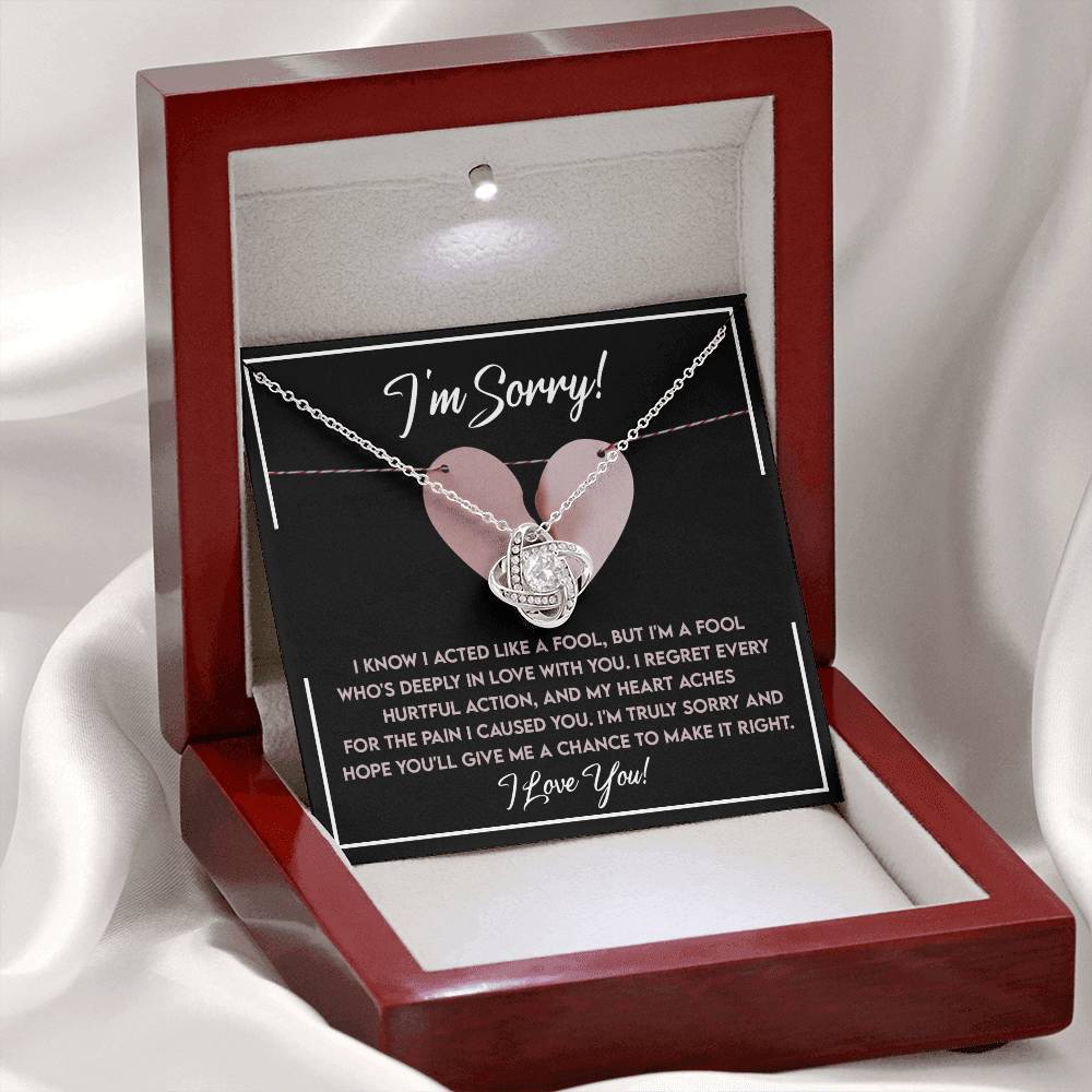 Apology Jewelry Gift - Love Knot Necklace - Deeply In Love