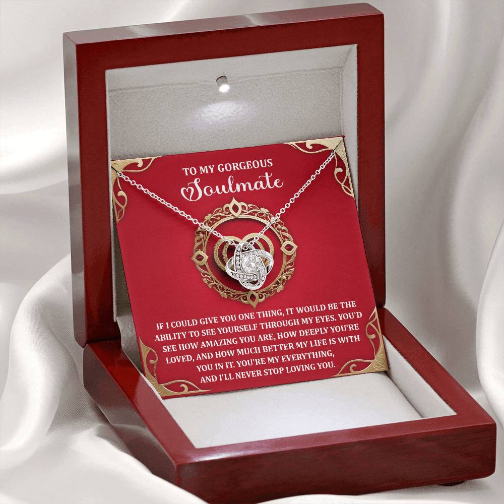 To My Soulmate Jewelry Gift - Love Knot Forever Necklace - Through My Eyes
