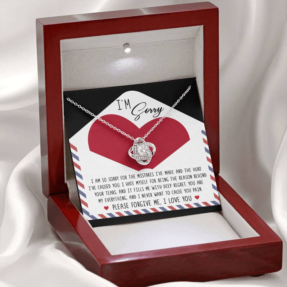 Apology Jewelry Gift - Love Knot Necklace - Behind Your Tears