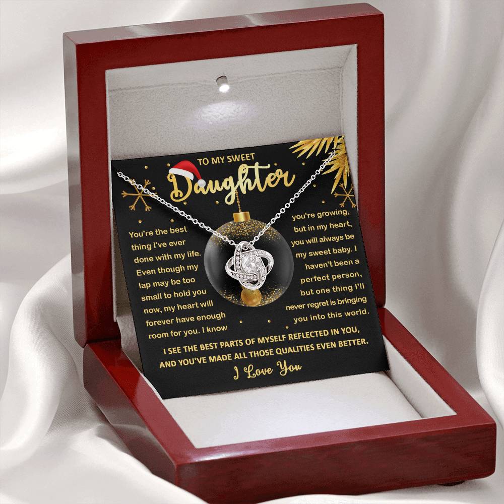 Daughter Christmas Gift - Love Knot Necklace - My Heart Will Always Have Room For You