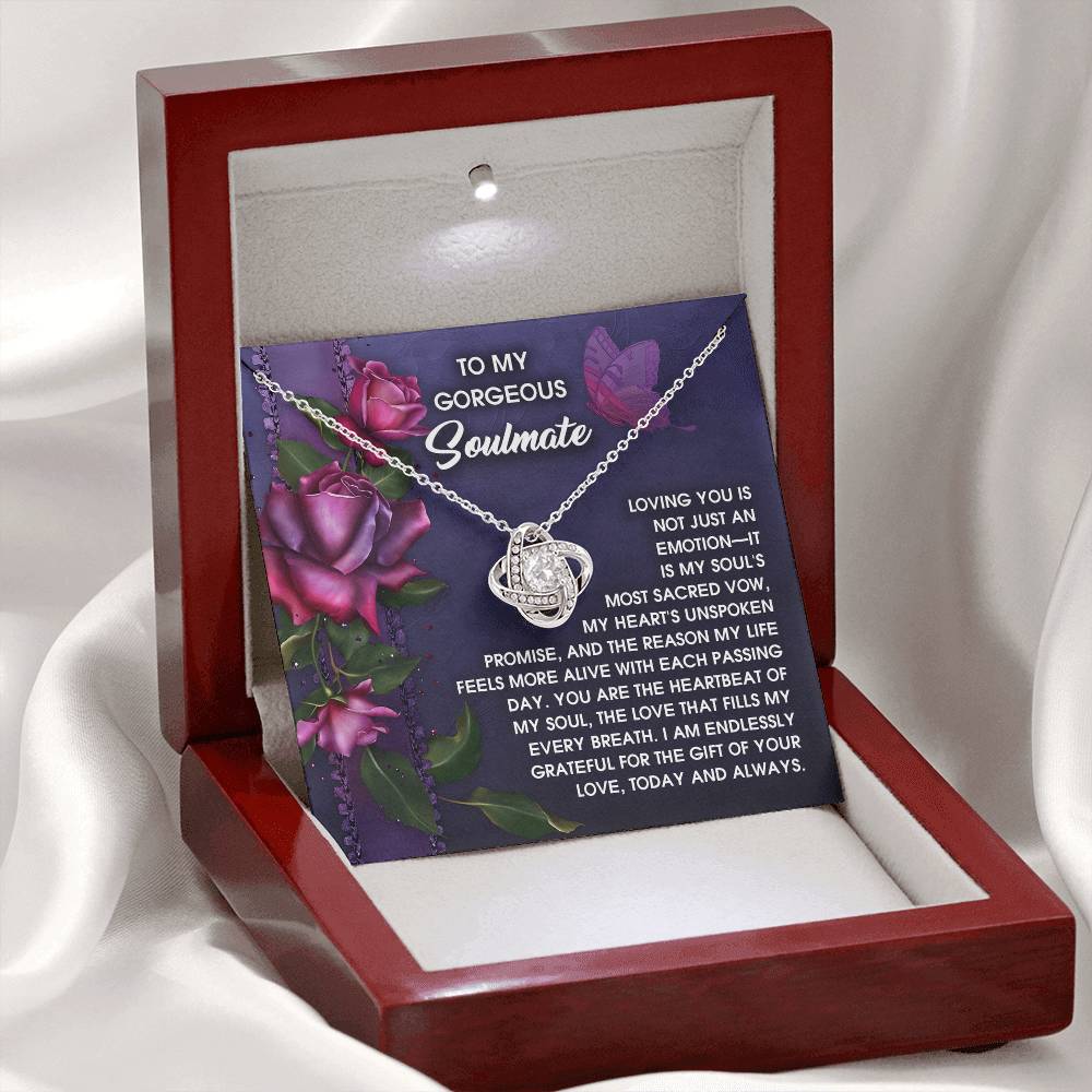 To My Soulmate Jewelry Gift - Love Knot Forever Necklace - Unspoken Promise