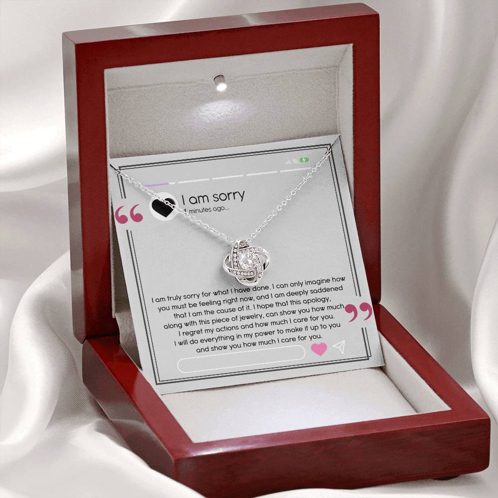 I'm Sorry Gift For Her - Love Knot Necklace - Care For You