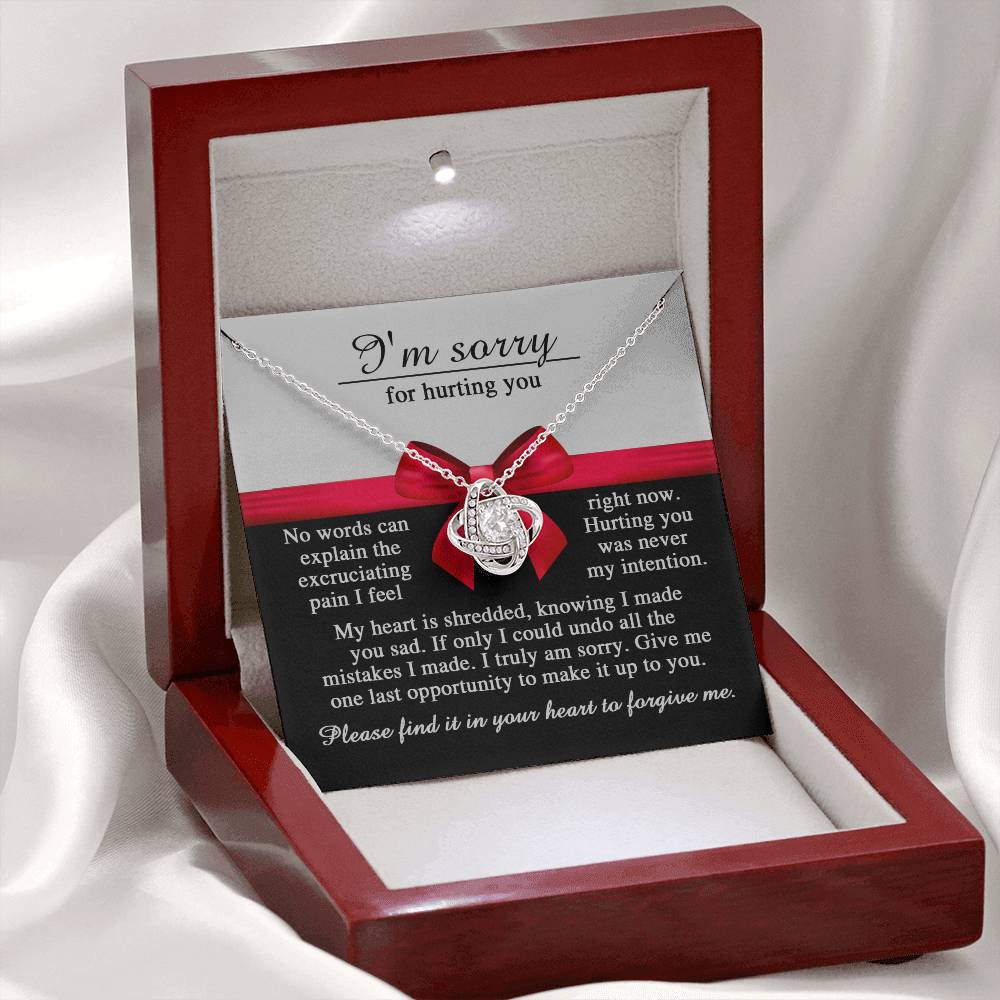 Apology Jewelry Gift - Love Knot Necklace - Made You Sad