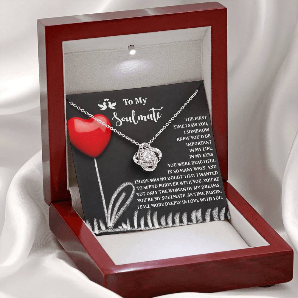 To My Soulmate Jewelry Gift - Love Knot Forever Necklace - Forever With You