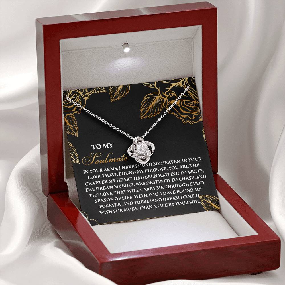 To My Soulmate Jewelry Gift - Love Knot Forever Necklace - By Your Side