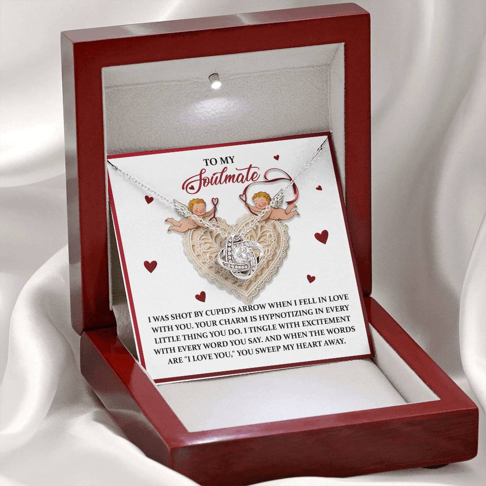 To My Soulmate Jewelry Gift - Sweep My Heart - Love Knot Necklace