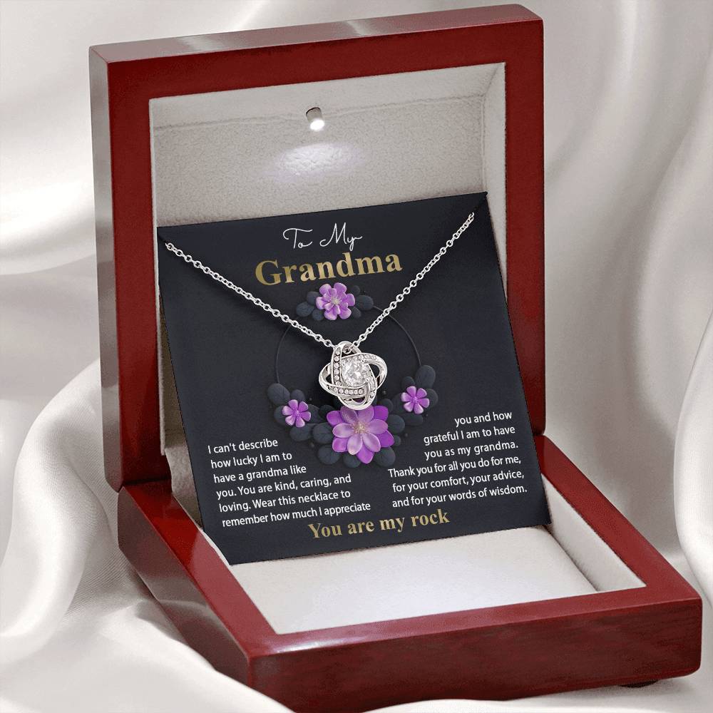 Grandma Gift - Love Knot Necklace - Words Of Wisdom