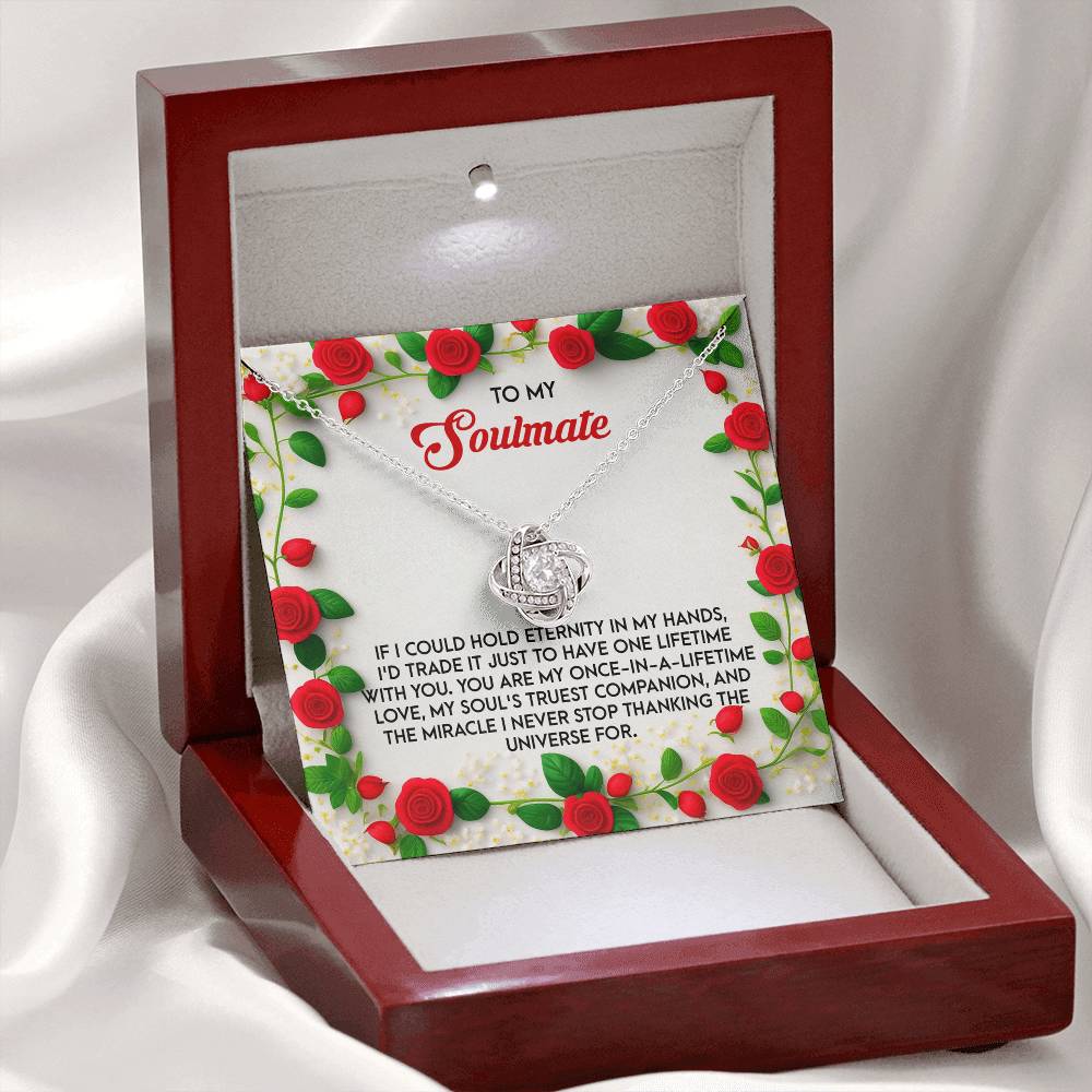 To My Soulmate Jewelry Gift - Love Knot Forever Necklace - One Lifetime