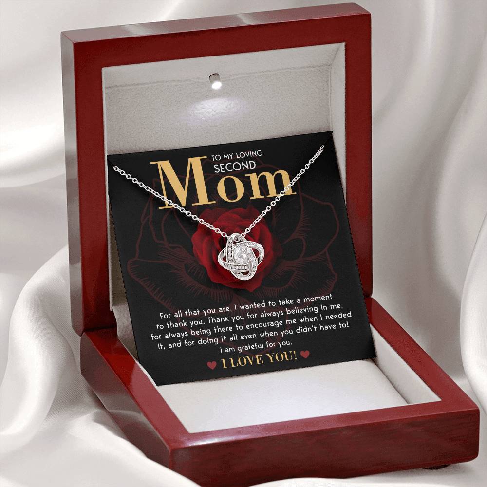 Second Mom Elegant Love Knot Necklace- I'm Grateful For You