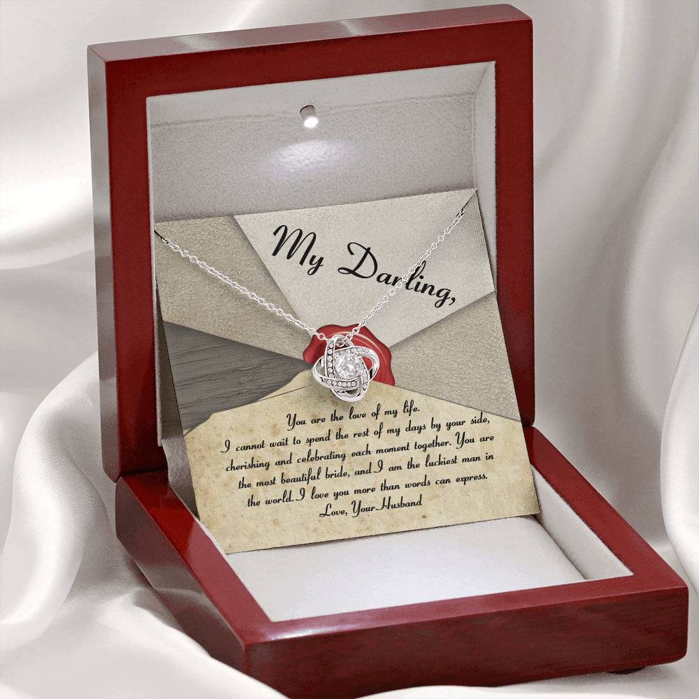 To My Darling Bride - Love Knot Necklace Gift - Each Moment Together