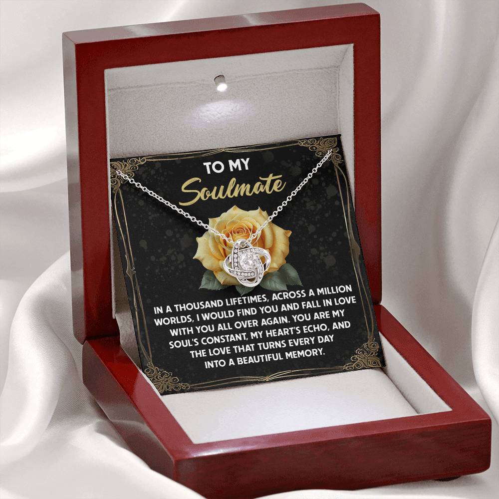 To My Soulmate Jewelry Gift - Love Knot Forever Necklace - Beautiful Memory