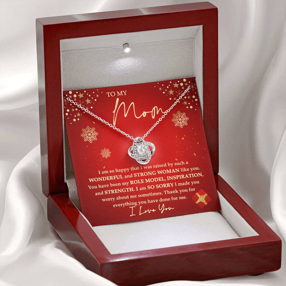 Mom Christmas Gift - Love Knot Necklace - Strong Woman