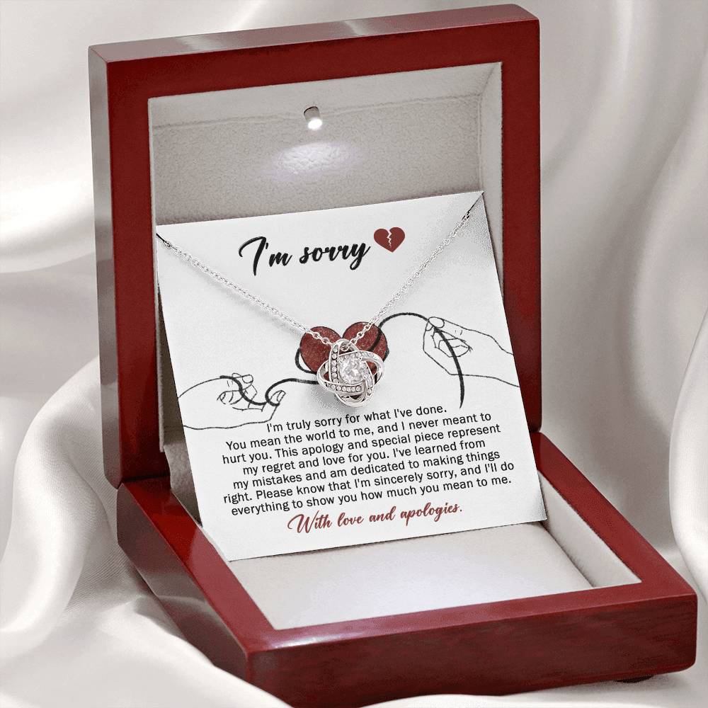 I'm Sorry Gift For Her - Love Knot Necklace - Mean The World To Me