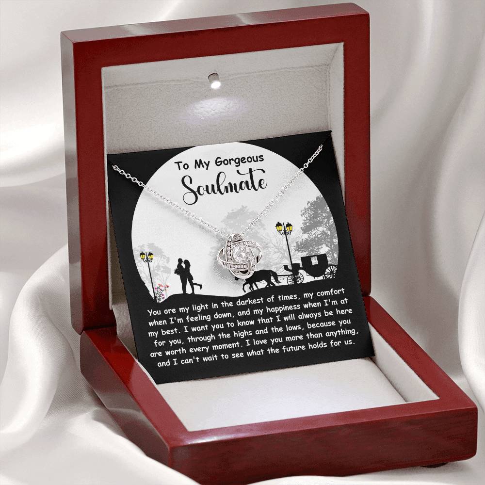 To My Soulmate Jewelry Gift - Love Knot Forever Necklace - Holds For Us