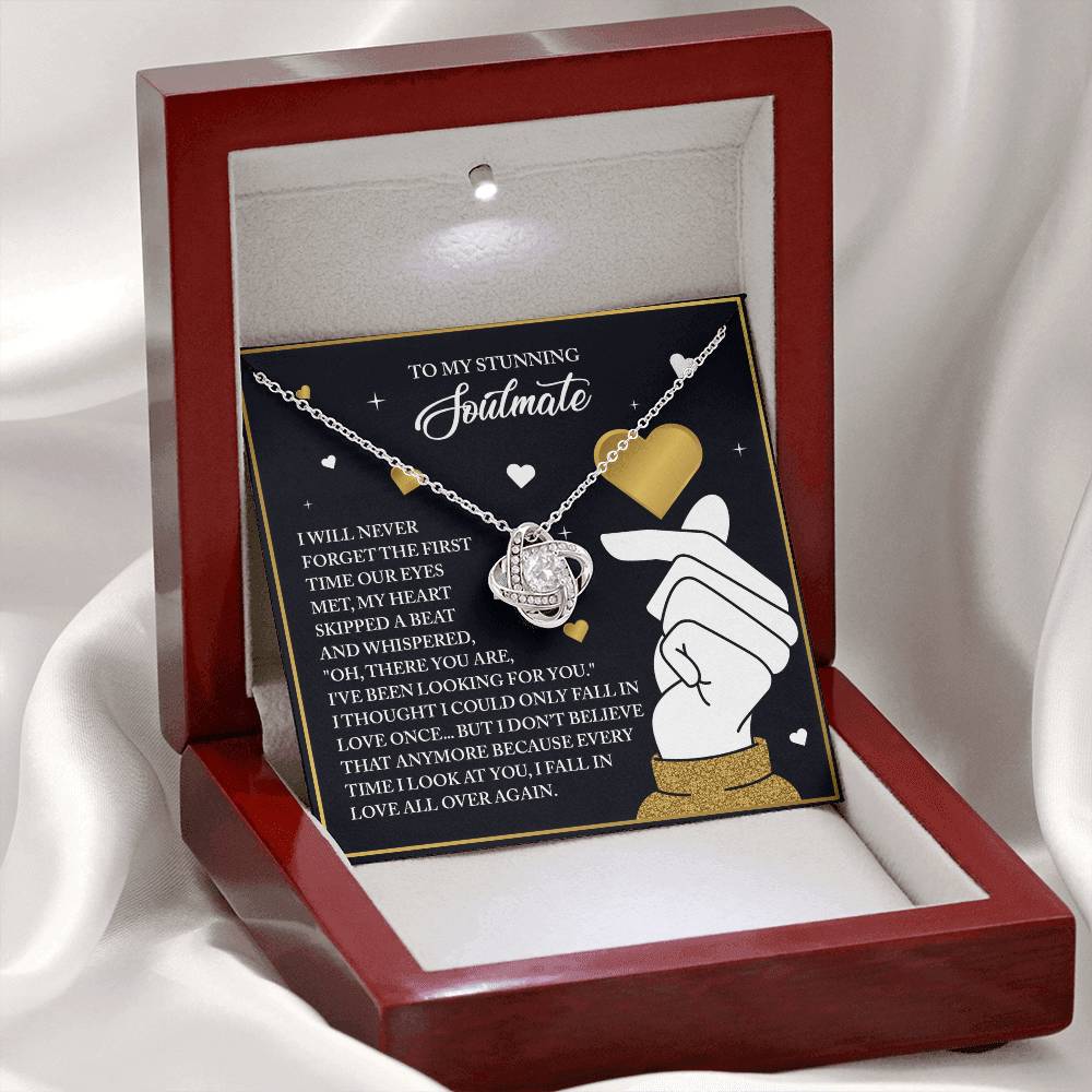 To My Soulmate Jewelry Gift - Love Knot Forever Necklace - Look At You