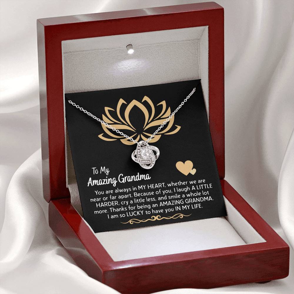 Grandma Gift - Love Knot Necklace - Always In My Heart