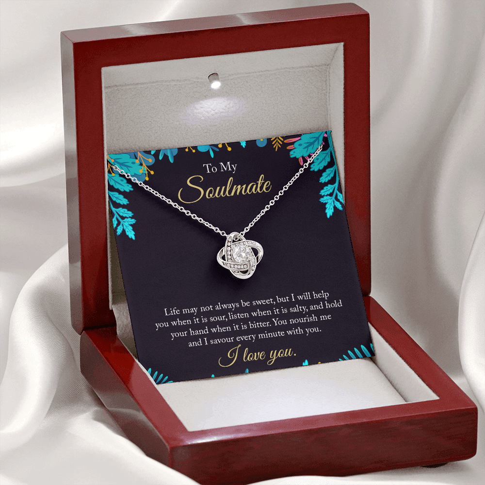 To My Soulmate- Hold Your Hand - Eternal Love Knot Necklace - Price Includes Shipping