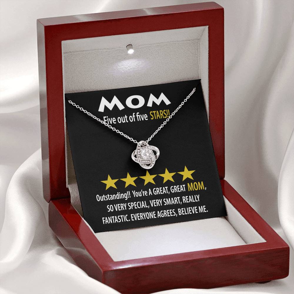 Gift For My Mom - Love Knot Necklace - Five Stars