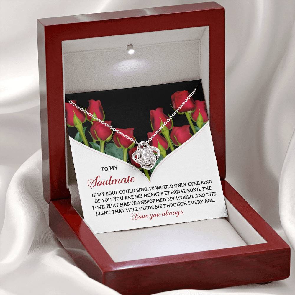 To My Soulmate Jewelry Gift - Love Knot Forever Necklace - Eternal Song
