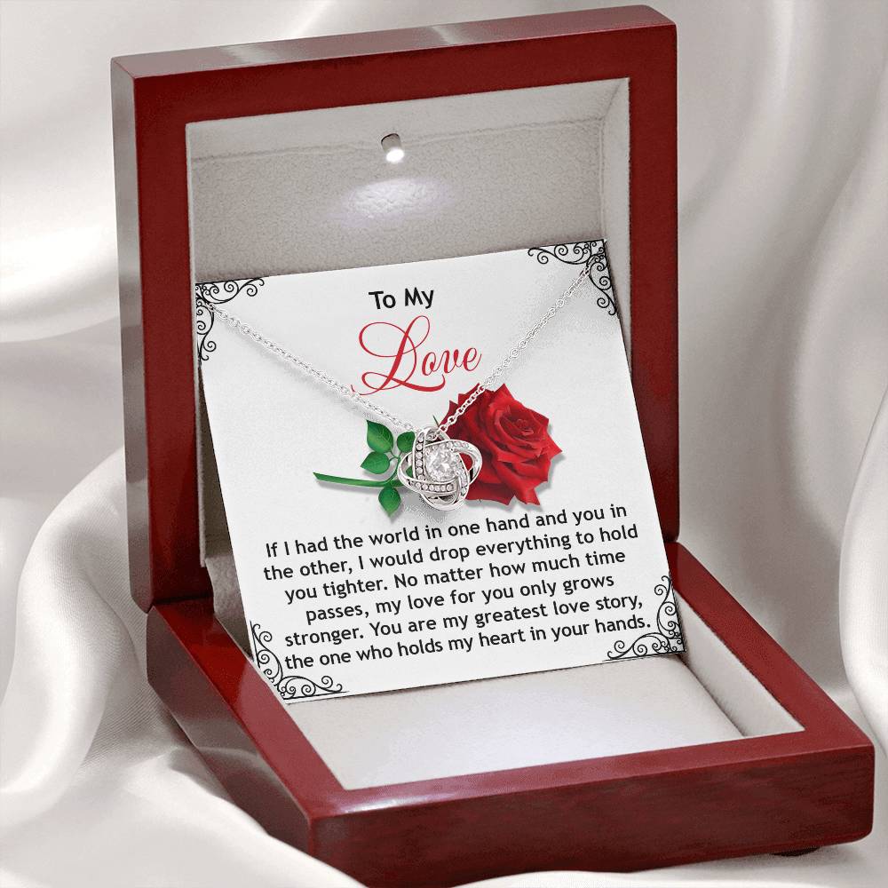 To My Soulmate My Love Jewelry Gift - Love Knot Forever Necklace - In Your Hands