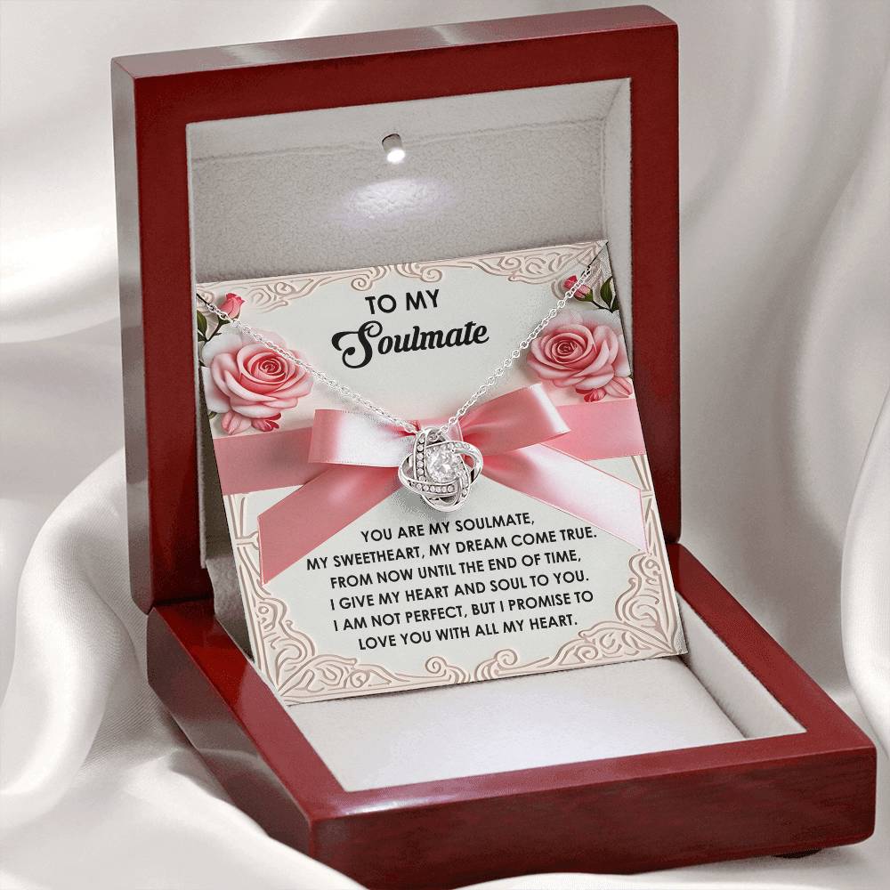 To My Soulmate Jewelry Gift - My Heart and Soul - Love Knot Necklace