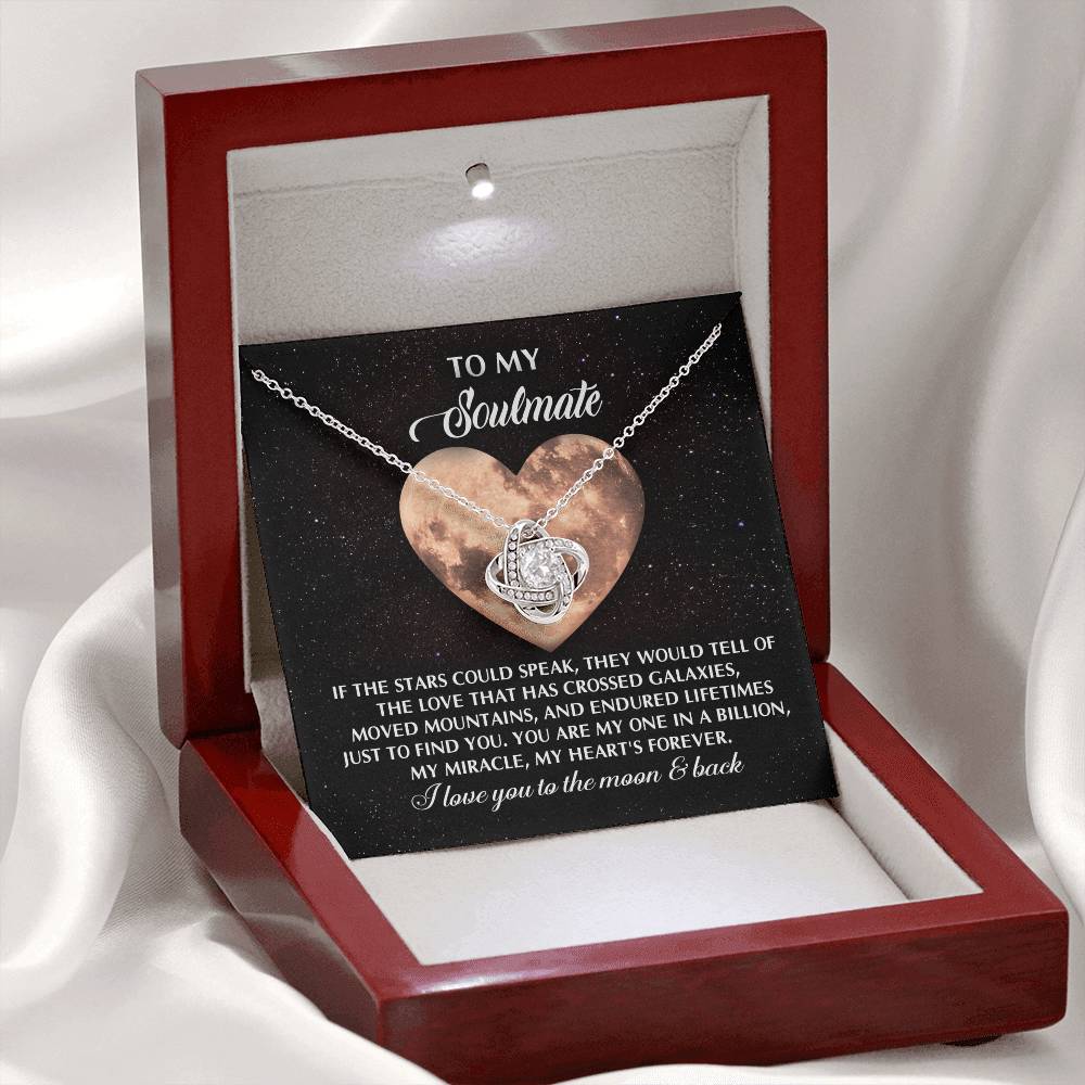 To My Soulmate Jewelry Gift - Love Knot Forever Necklace - A Love That Crossed Galaxies