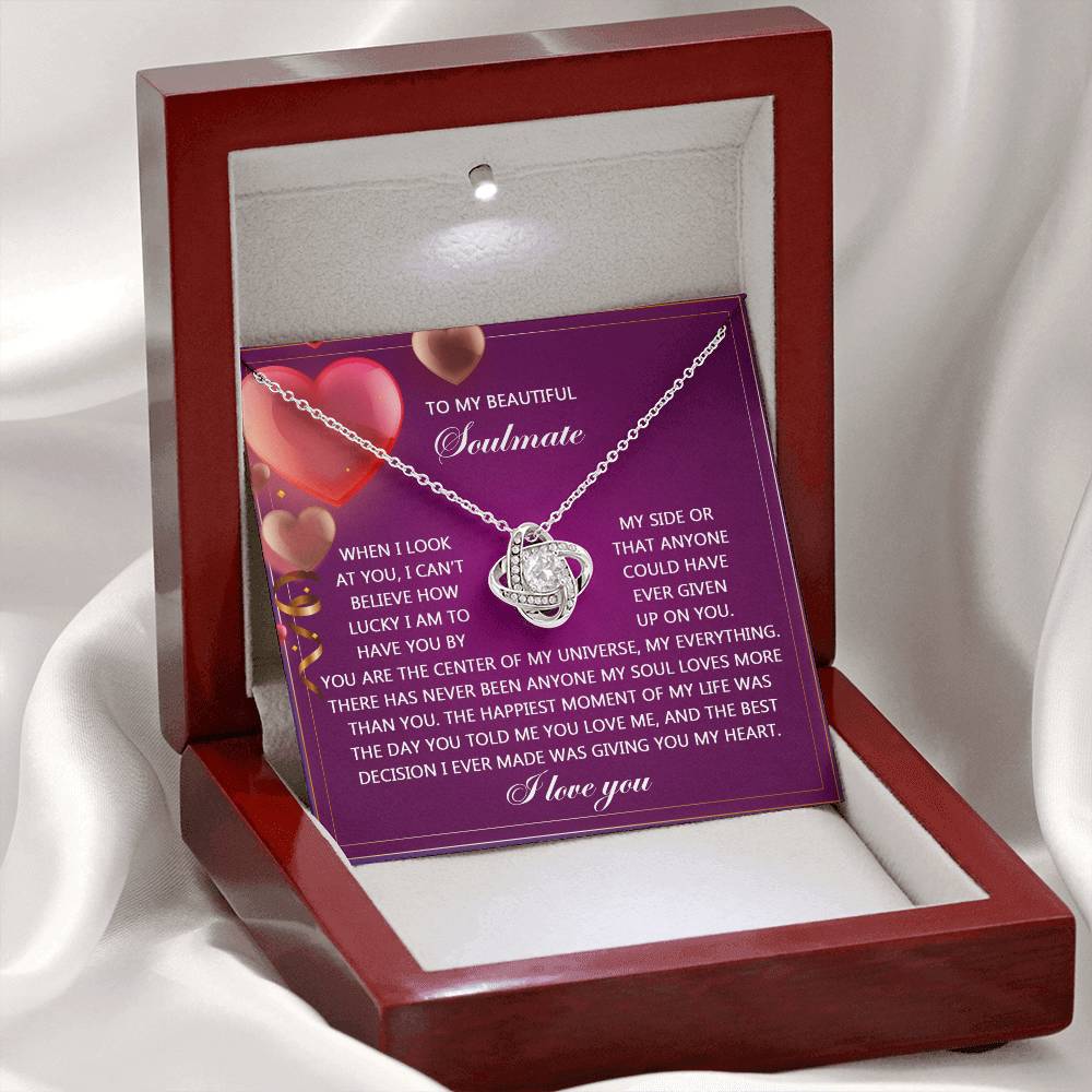 To My Soulmate Jewelry Gift - Love Knot Forever Necklace - My Soul