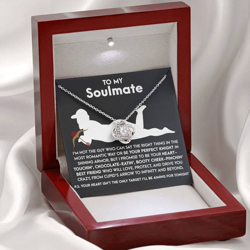 To My Soulmate Jewelry Gift - Cupid's Arrow - Love Knot Necklace
