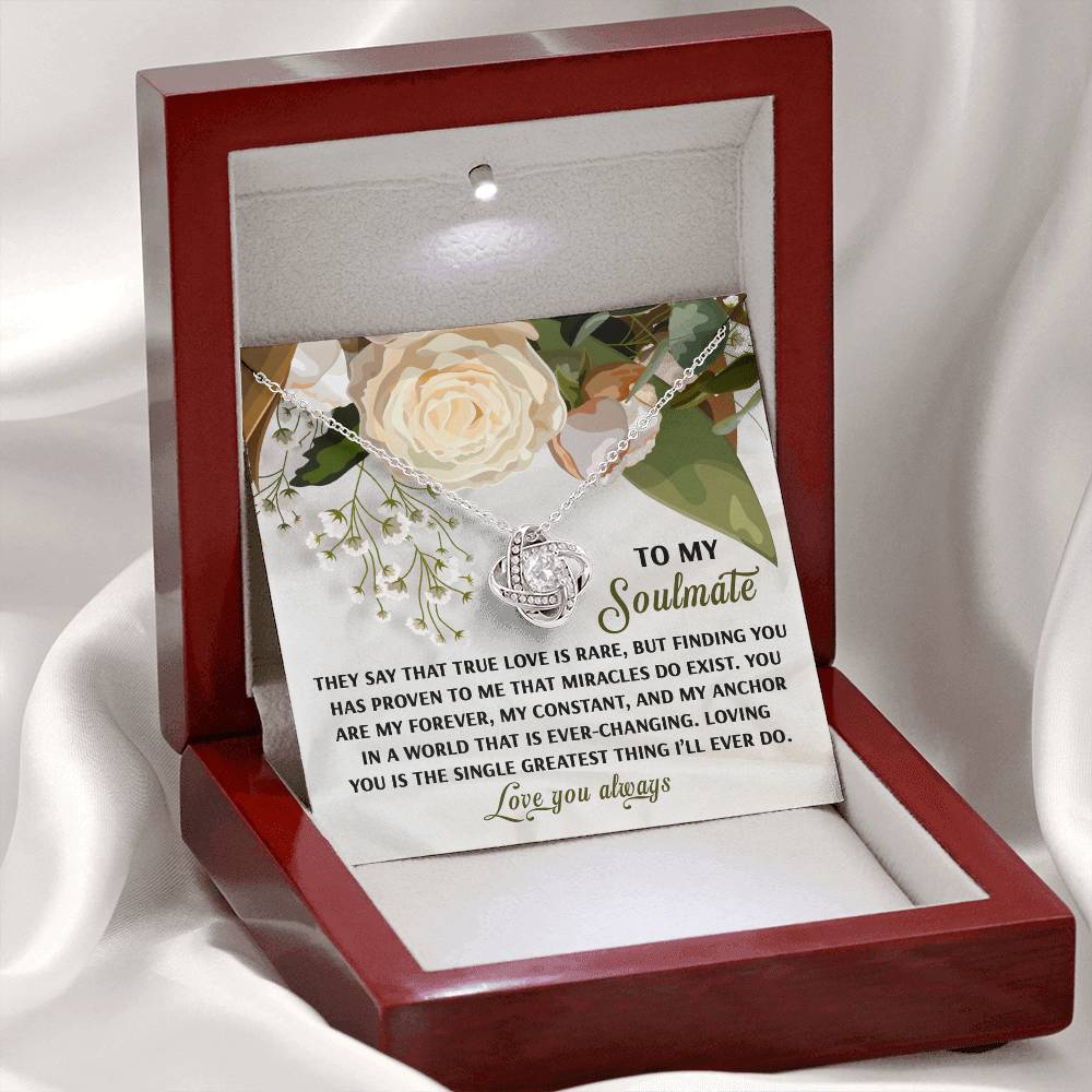 To My Soulmate Jewelry Gift - Love Knot Forever Necklace - Greatest Thing