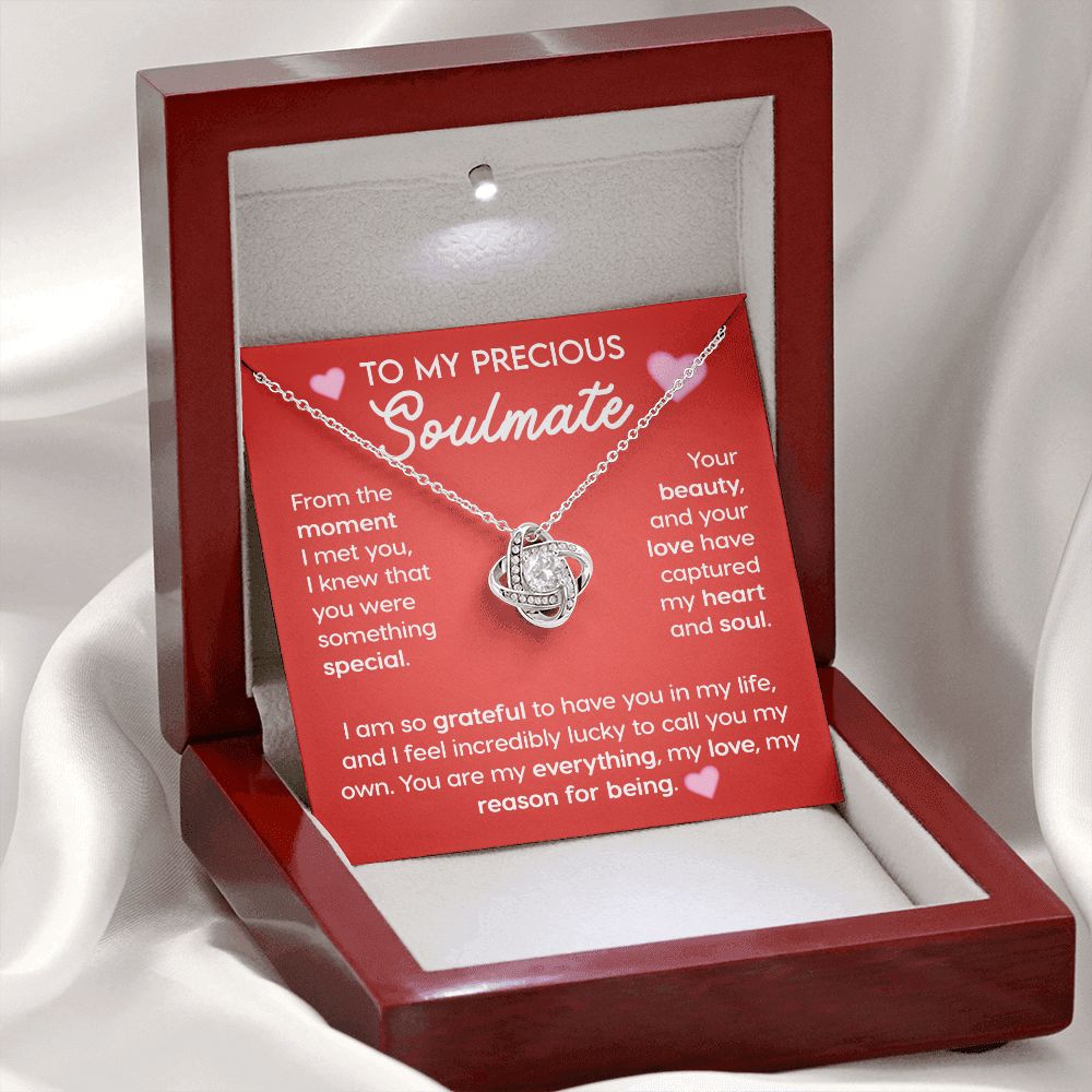 To My Precious Soulmate Love Knot  Necklace