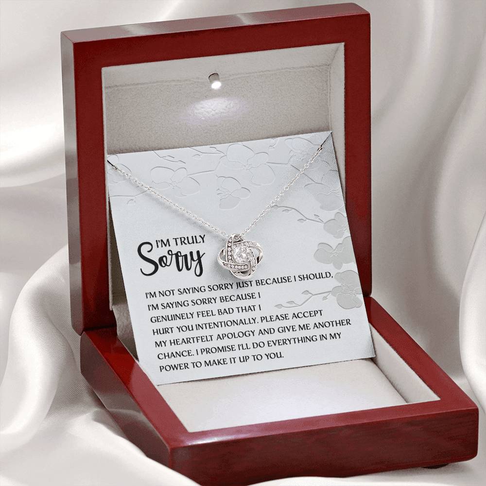 Apology Jewelry Gift - Love Knot Necklace - Feel Bad