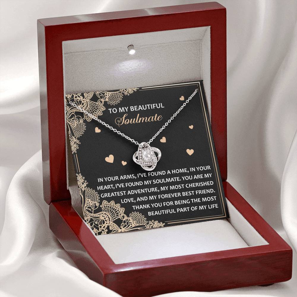 To My Soulmate Jewelry Gift - Love Knot Forever Necklace - Beautiful Part